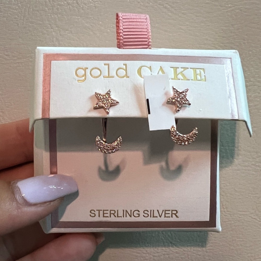 rose gold moon and star earrings